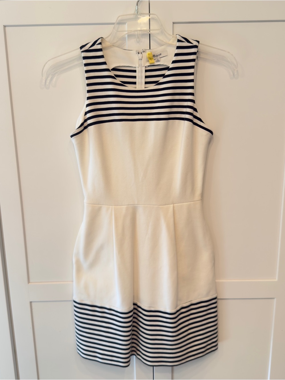 Madewell Versed Striped Black and White Sleeveless Shift Dress Size XS